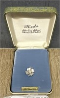 Theda Vintage Sterling Rhodium Plated Clover