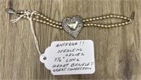 Antique Sterling Heart Bracelet