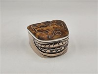 STONE INLAID SILVER JAGUAR BOX