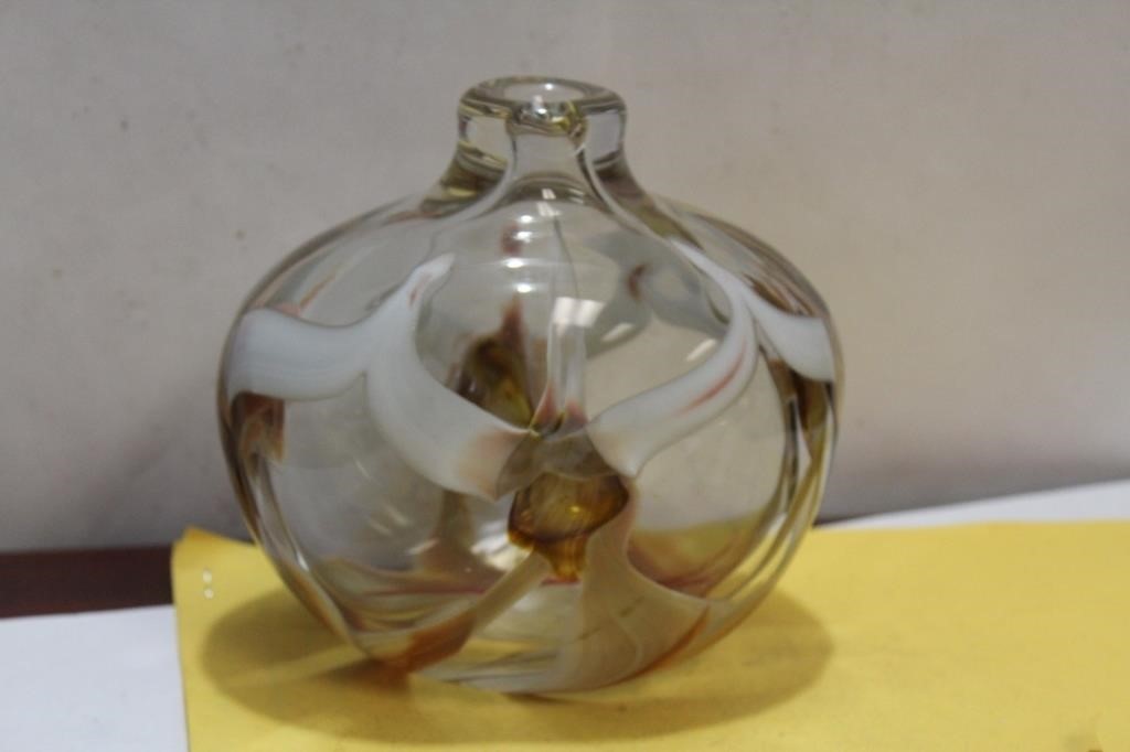 A Signed Artglass Bottle