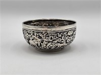 THAI/BURMESE SILVER BOWL- 3.75" DIAMETER