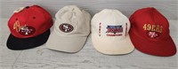 (4) Vintage 49er's Football Hats