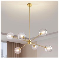 Sputnik Chandeliers with Globe Glass Shade,