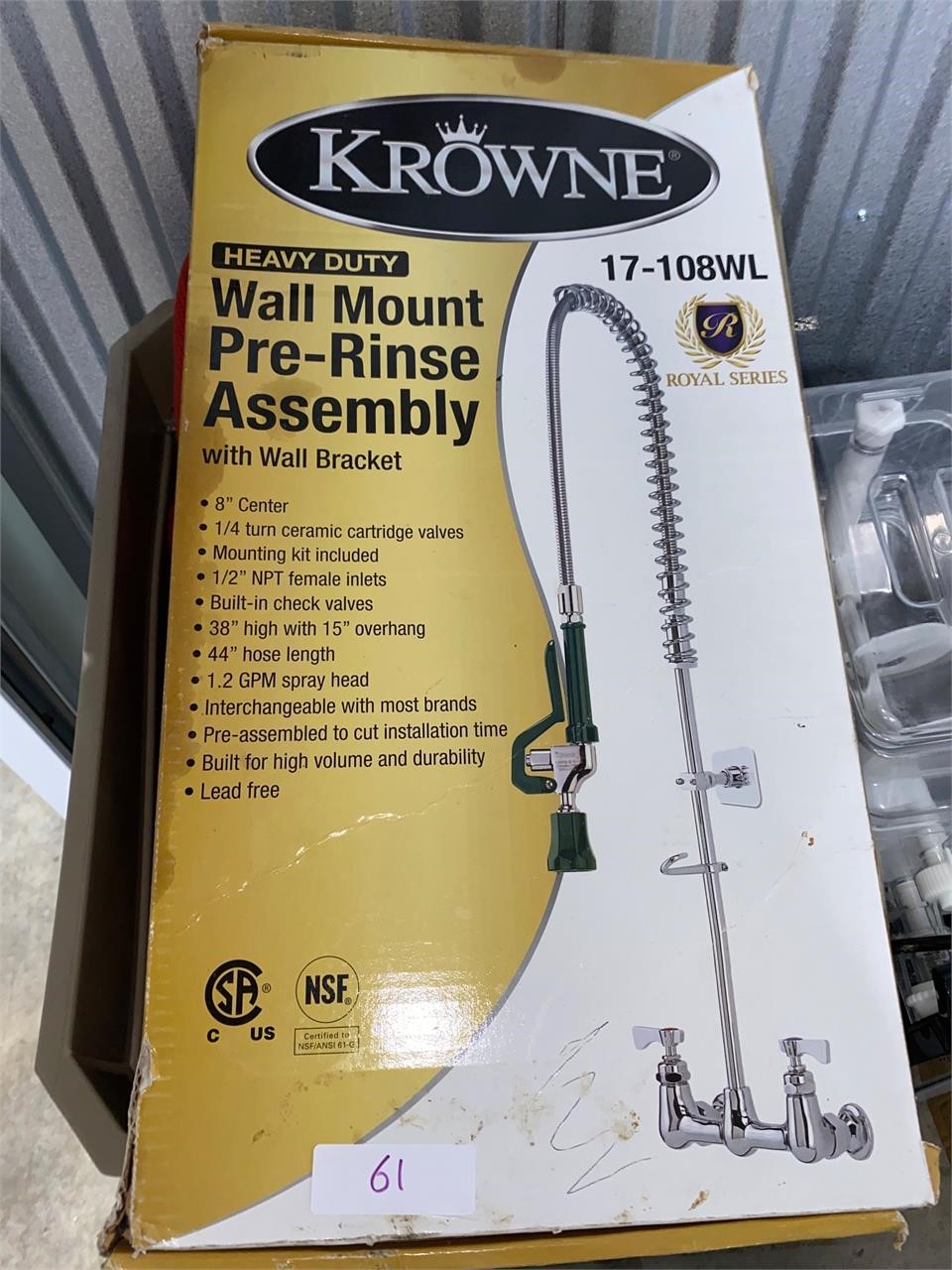 New! Krowne Wall Mount Pre-Rinse Assembly