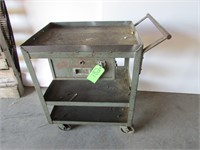 Small Metal Work Cart on Rollers