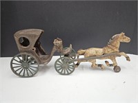 Cast Iron Horse & Carriage 15" Long