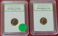 2 BU GRADED 1980-P ROOSEVELT DIMES