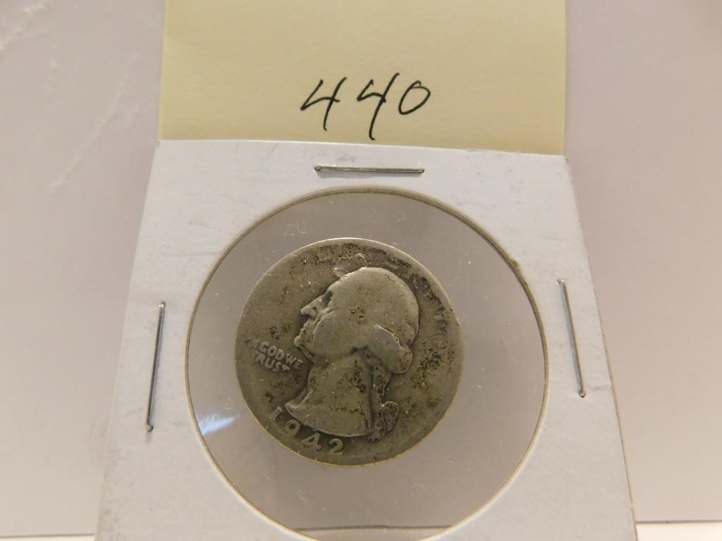 1942 U.S.A. 25 CENTS SILVER