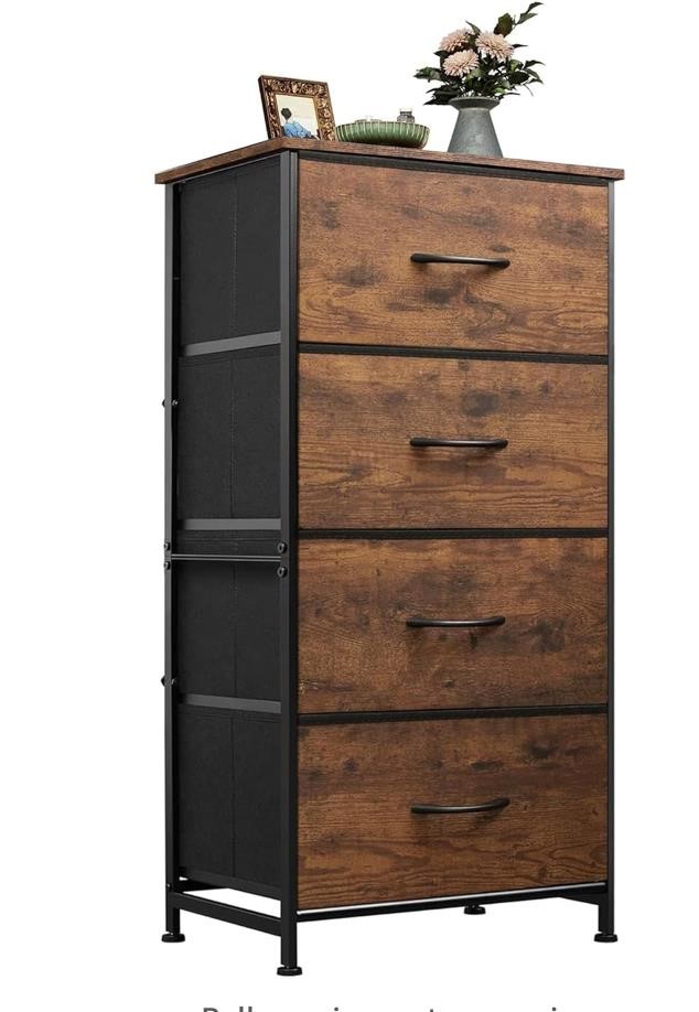 WLIVE Dresser with 4 Drawers, Fabric Storage