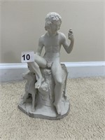 STATUE OF BOY AND DOG 11" H