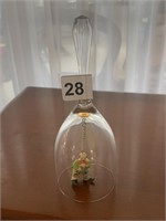 GLASS BELL WITH CLOWN CLAPPER