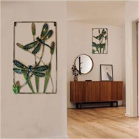 $40  Dragonfly Wall Art - Metal Frame  Mosaic