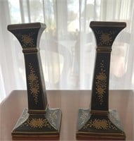 PAIR OF HAND PAINTED BLACK WITH GOLD TRIM NIPPON