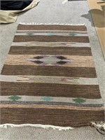 HAND KNOTTED AREA RUG 38 X 25