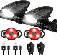 $28  1400LM USB Bike Light Set with Horn