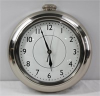 Chrome Look Wall Clock - Working