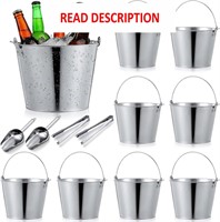 $49  Zopeal 8pc Silver Ice Buckets w/ Tools