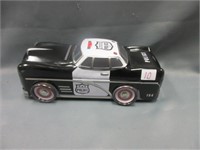 police car tin with moving wheels