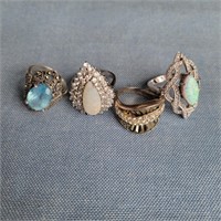 Vtg Sterling Rings (Set of 4)