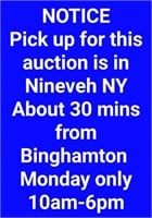 NOTICE Pickup is in Nineveh Monday 4/15 only