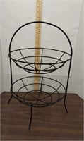 2 tiered Black wire countertop fruit baskets.