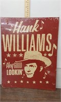 Hank Williams tin sign. 16in x 12.5in. New, still