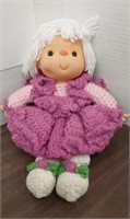 Beautiful Vintage handmade crochet doll. 12in.