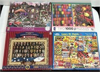 4 LARGE ADULT OWNED PUZZLES