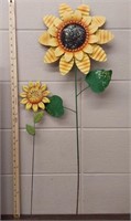 Sunflower yard stakes decor. 24in tall and 35in