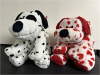 NEW TY PLUFFIES DOGS WITH TAGS, DALMATIAN AND RED