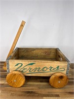 Vintage 1967 Vernors Ginger Ale Wood Crate Wagon