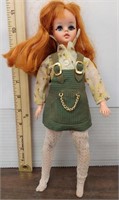 Vintage Estrela Susi doll.  Red hair. 11in tall.