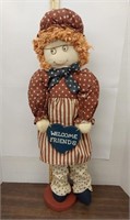 Welcome Friends Patriotic woman cloth doll