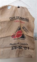 Food grade jute bag Café De Panama.  28 x 39
