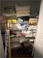 Closet lot! Towels linens bolts of fabric