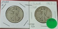 2XBID, 1920-S&1927-S WALKING LIBERTY HALF DOLLARS