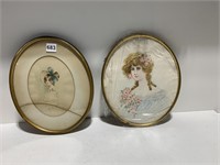 OVAL FRAMED WATERCOLOR PORTRAITS