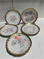 PLATES SIGNED MOORE 1887, HAND PAINTED