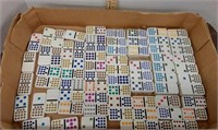 Double color dot Dominoes. Qty 90. Some new in