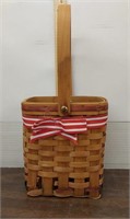 Woven basket w/handle.  Some damage-see photo.
