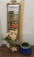 Mirror candle holder wall decor & pottery candle
