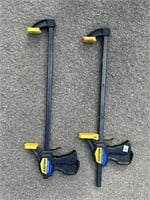 TWO QUICK-GRIP BAR CLAMPS