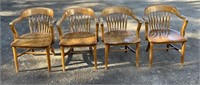 GREAT SET OF VINTAGE OAK OFFICE CHAIRS