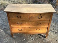 BEAUTIFUL MAPLE SERPENTINE FOUR DRAWER CHEST