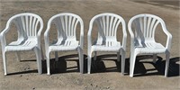 FOUR GOOD PLASTIC CHAIRS