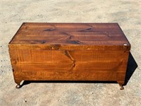 BEAUTIFUL STAINED PINE BED CHEST