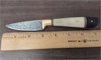 Vintage fixed blade Damascus replica knife. No