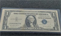 1935 E $1 Silver Certificate w/cut