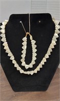 Vintage Avon mother of pearl Heart necklace &