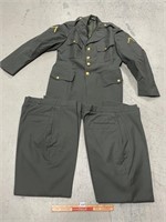 VINTAGE MILITARY SUIT WITH TWO PANTS ONE JACKET